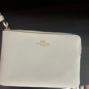 Coach White Wristlet Clutch